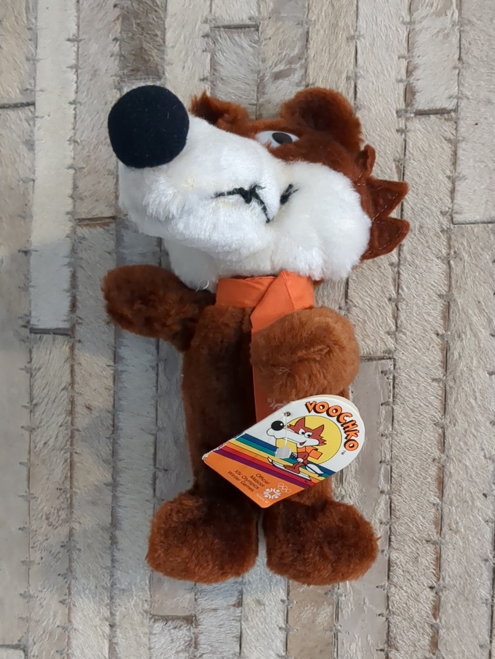 Vintage 1984 Sarajevo Winter Olympics Vucko Wolf Plush Mascot NWT Standard Size